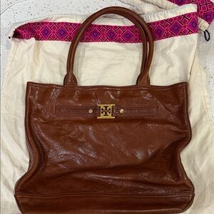 Tory Burch Chocolate Leather Tote